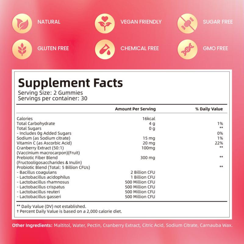 Velmara Cranberry Probiotic Gummies