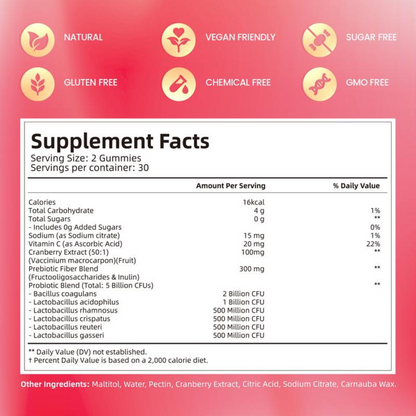 Velmara Cranberry Probiotic Gummies