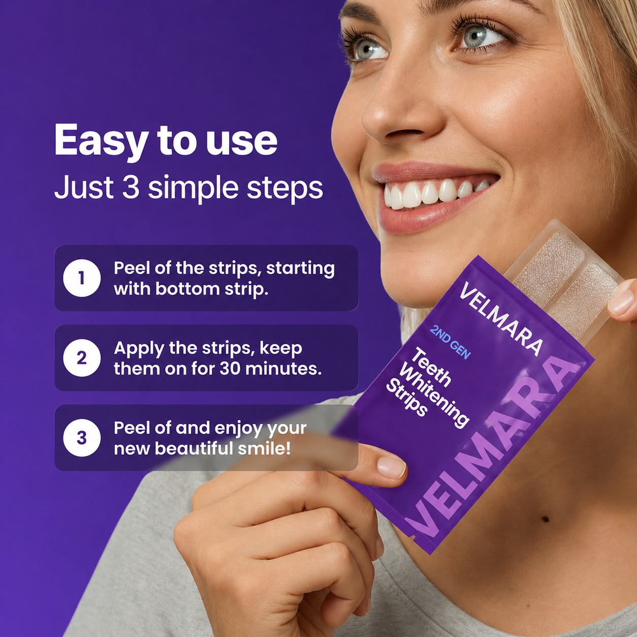 Purple Teeth Whitening Strips VIP